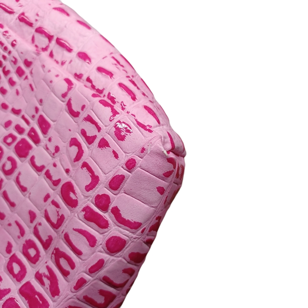 NEW BABYLISS PRO Pink Hot Pink Faux Reptile Print Tote Bag Zipper Top Purse - Picture 13 of 13